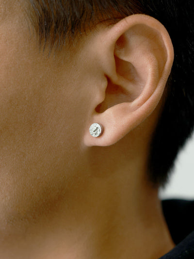 Handmade 999 Fine Silver Letter Stud Earring (Single), Initial A-Z, Minimalist Unisex Design