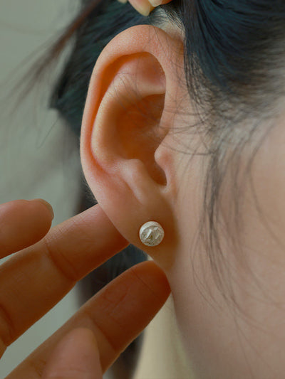 Handmade 999 Fine Silver Letter Stud Earring (Single), Initial A-Z, Minimalist Unisex Design