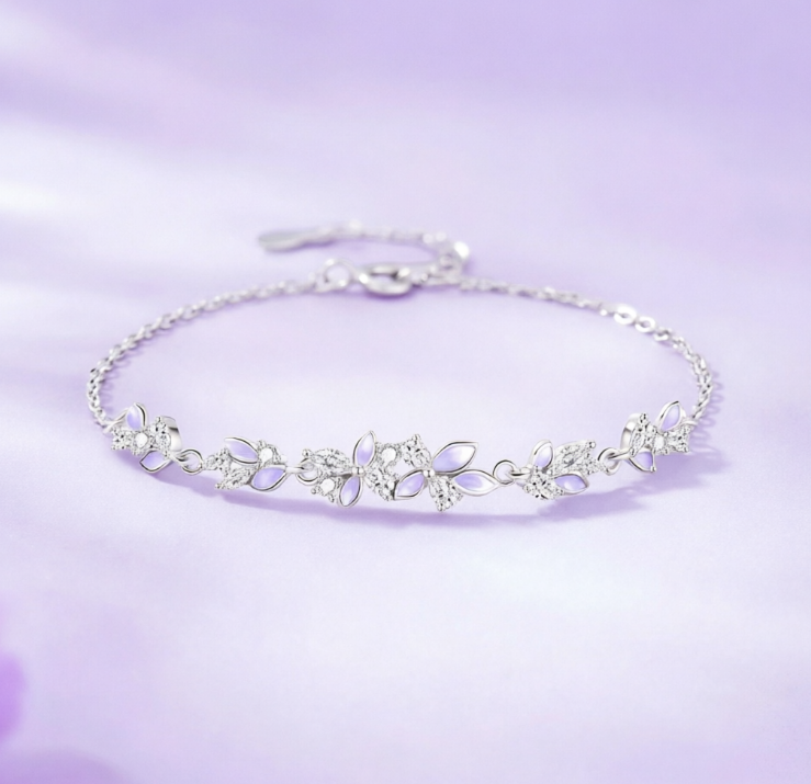 Women's 925 Sterling Silver Bracelet, Delicate Niche Design, Elegant & Aesthetic Jewelry