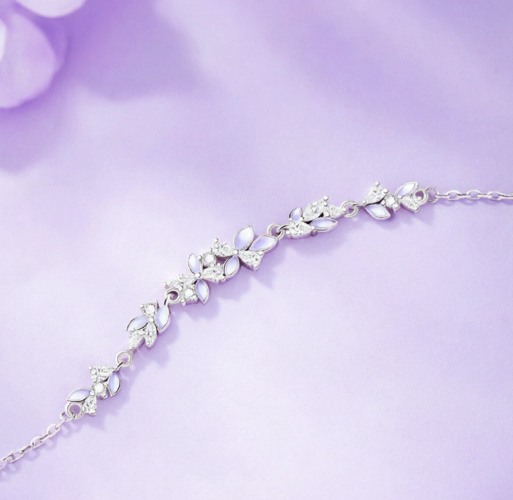 Women's 925 Sterling Silver Bracelet, Delicate Niche Design, Elegant & Aesthetic Jewelry