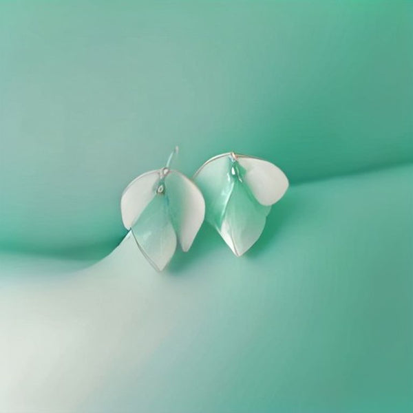Amazonite Leaf Hoop Earrings