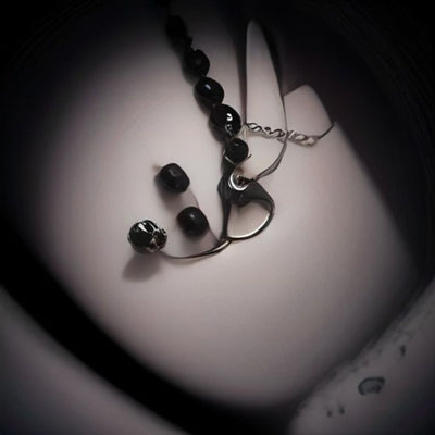 Black Onyx Key Wrap Bracelet in 925 sterling silver