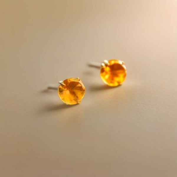 Citrine Leaf Threader Earrings