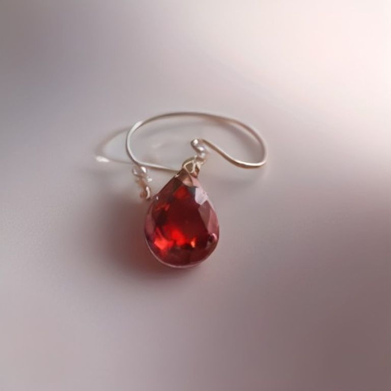 Garnet Teardrop Cluster Stud Earrings