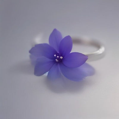 Iolite Flower Beaded Bracelet in 925 sterling silver