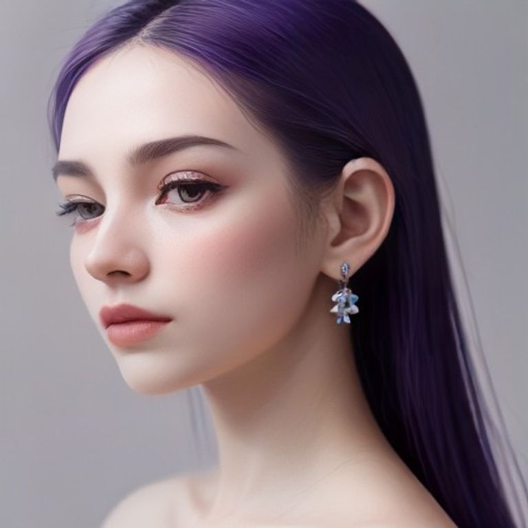 Iolite Flower Stud Earrings