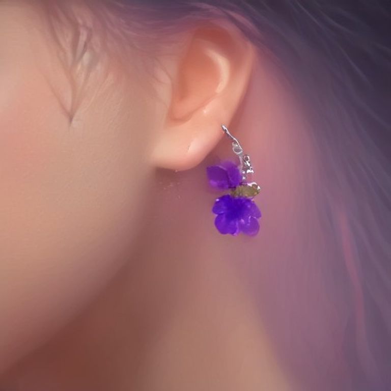 Iolite Flower Hoop Earrings