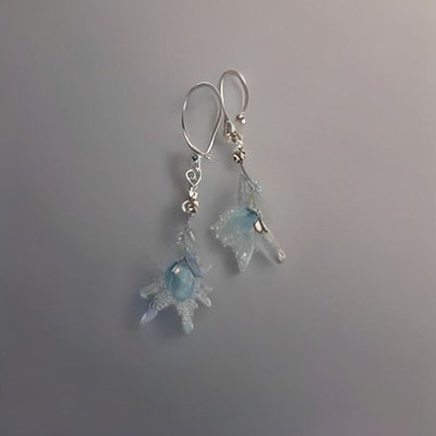 Labradorite Snowflake Drop Earrings in 925 sterling silver