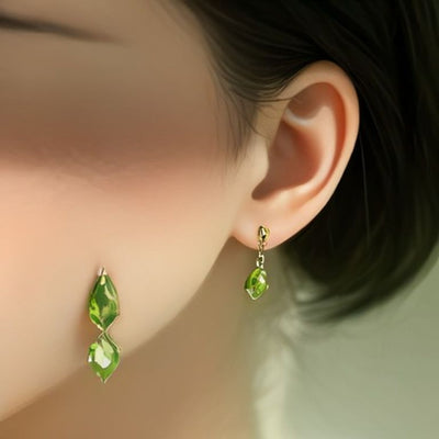 Peridot Butterfly Cluster Stud Earrings in 925 sterling silver