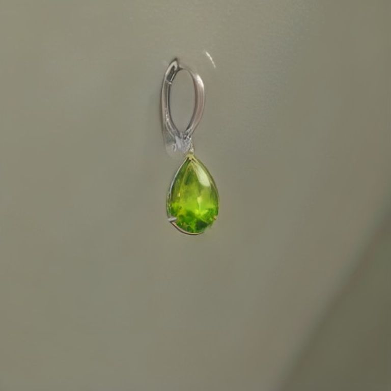 Peridot Key Huggie Earrings