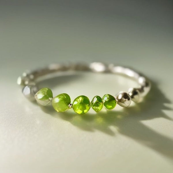 Peridot Leaf Beaded Bracelet
