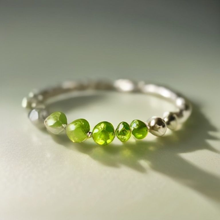 Peridot Leaf Beaded Bracelet