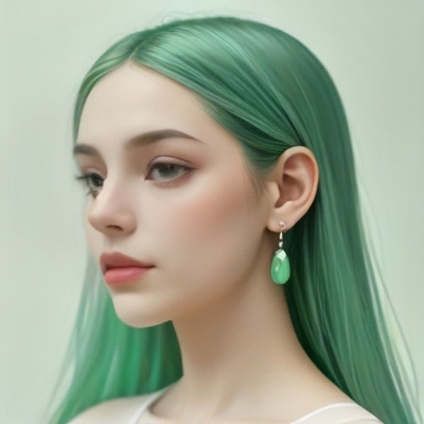 Pendientes Huggie Corona de Prehnita