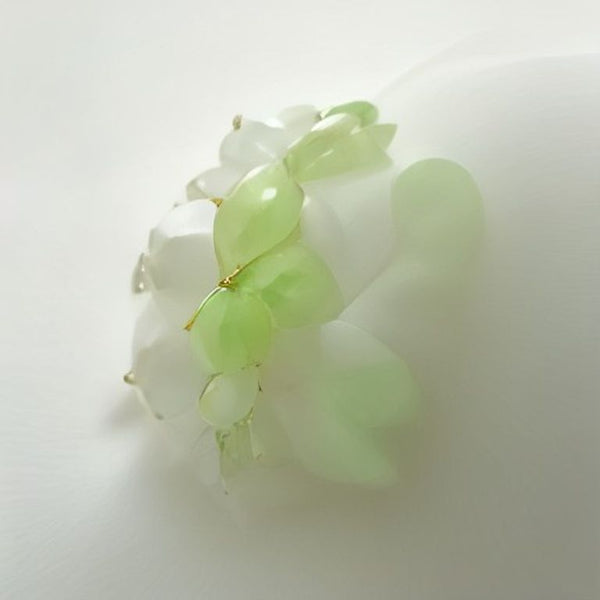 Prehnite Flower Chain Bracelet