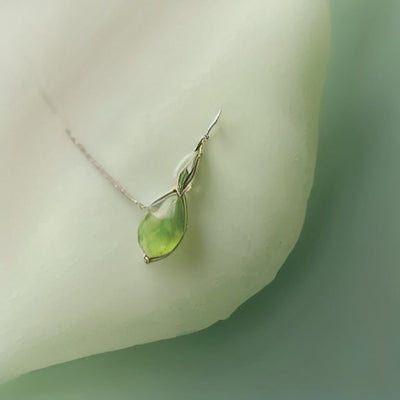 Prehnite Teardrop Wrap Bracelet in 925 sterling silver