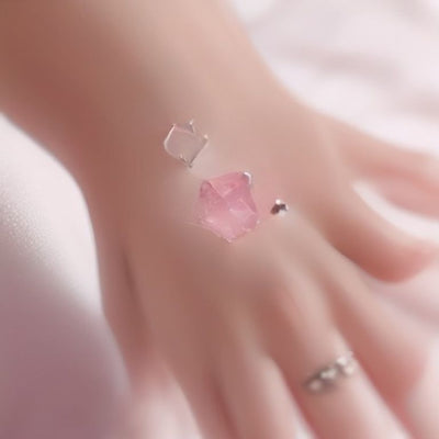Rose Quartz Snowflake Charm Bracelet in 925 sterling silver