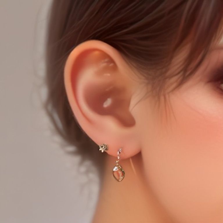 Smoky Quartz Flower Hoop Earrings