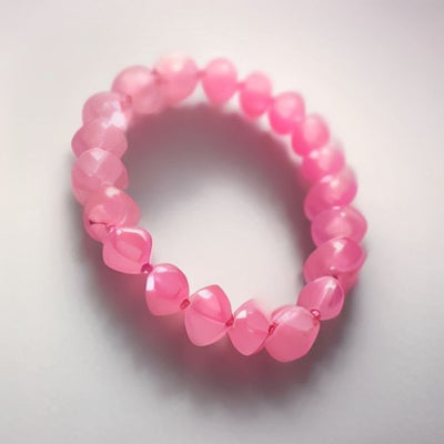 Strawberry Quartz Infinity Chain Bracelet in 925 sterling silver