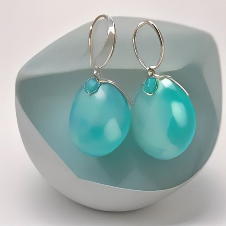Turquoise Infinity Ear Climber Earrings
