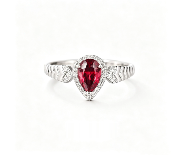 Women's 925 Sterling Silver Ring with Natural Garnet, Elegant Jewelry Gift